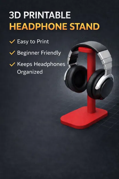 Giá treo tai nghe (Headphone Stand) in 3D: Gọn gàng và thẩm mỹ - Image 1