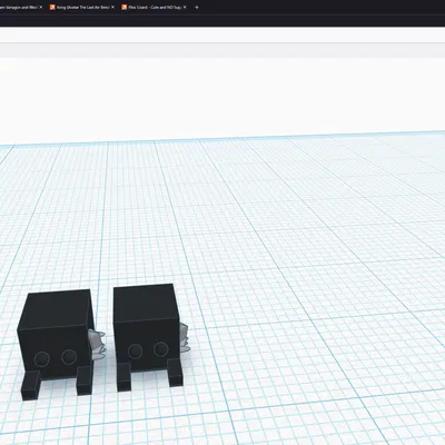 Mô hình 3D nhân vật khối vuông cầm kiếm siêu dễ thương
