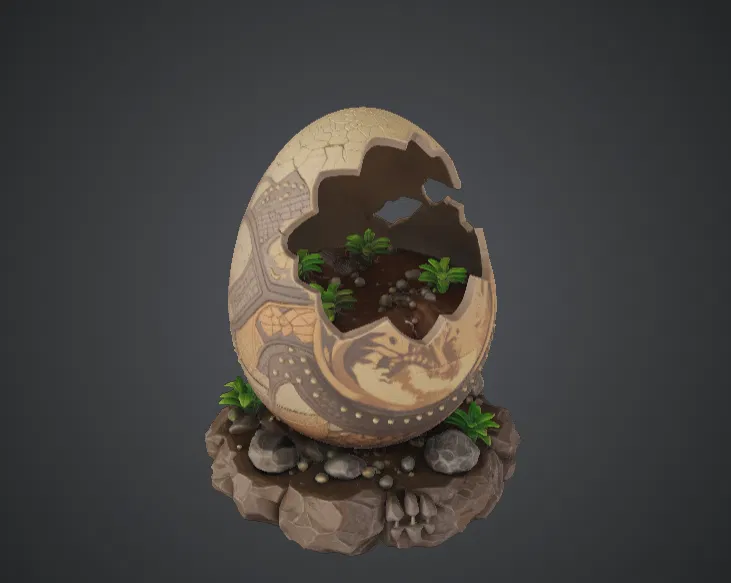 Diorama Trứng Rồng Nứt – Mô hình khung cảnh Rồng nở huyền ảo - Image 3