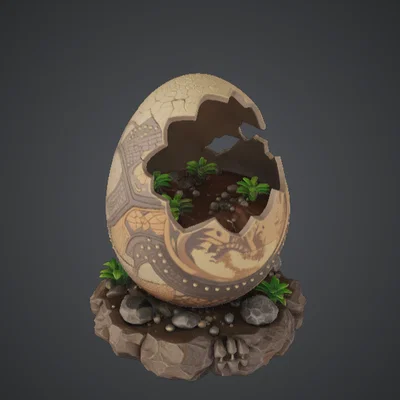 Diorama Trứng Rồng Nứt – Mô hình khung cảnh Rồng nở huyền ảo