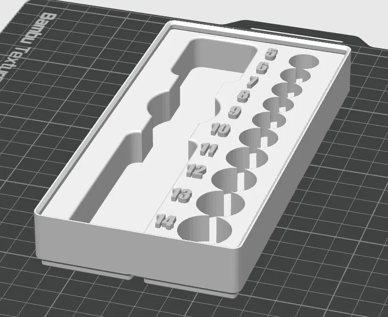 Khay Đựng Đầu Tuýp Hệ Gridfinity Có Đánh Dấu Kích Thước - Image 1