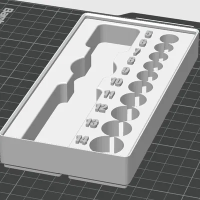 Khay Đựng Đầu Tuýp Hệ Gridfinity Có Đánh Dấu Kích Thước