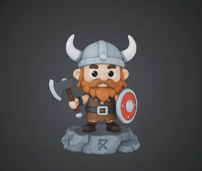 Chiến binh Viking Dễ thương – Hình tượng chiến binh Bắc Âu cầm Rìu & Khiên - Image 1