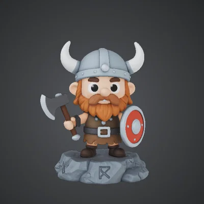 Chiến binh Viking Dễ thương – Hình tượng chiến binh Bắc Âu cầm Rìu & Khiên