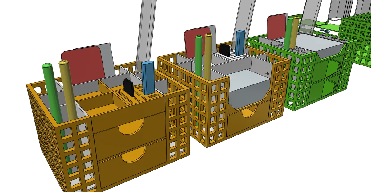 Hộp đựng đồ để bàn CUBE - Khay cắm bút, kệ văn phòng in không cần support - Image 1