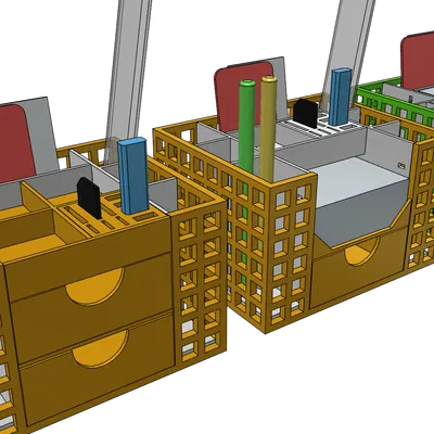 Hộp đựng đồ để bàn CUBE - Khay cắm bút, kệ văn phòng in không cần support
