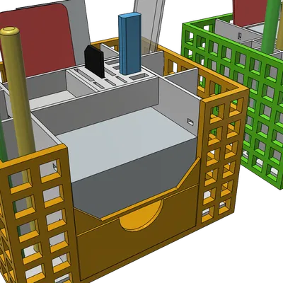 Hộp đựng đồ để bàn CUBE - Khay cắm bút, kệ văn phòng in không cần support