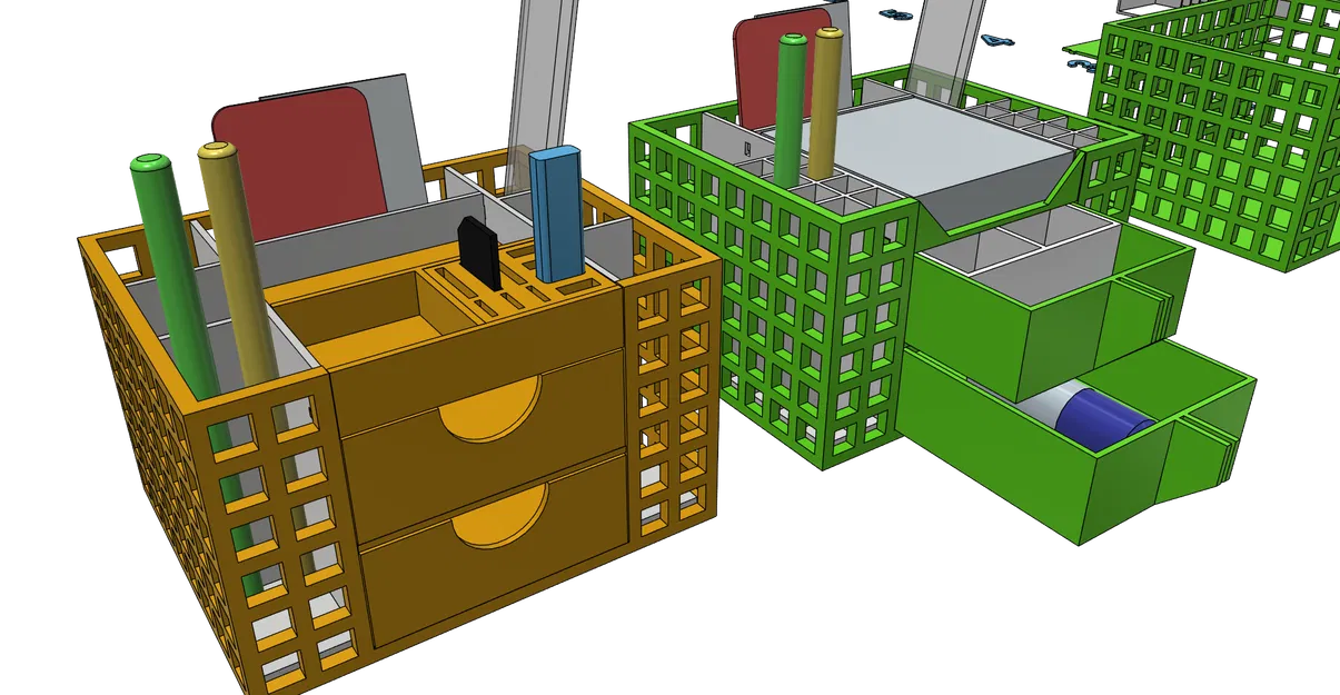 Hộp đựng đồ để bàn CUBE - Khay cắm bút, kệ văn phòng in không cần support - Image 3