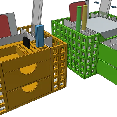 Hộp đựng đồ để bàn CUBE - Khay cắm bút, kệ văn phòng in không cần support
