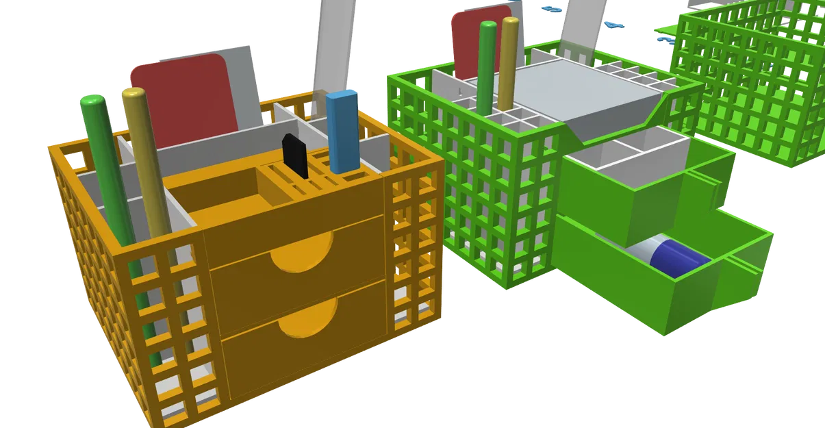 Hộp đựng đồ để bàn CUBE - Khay cắm bút, kệ văn phòng in không cần support - Image 6