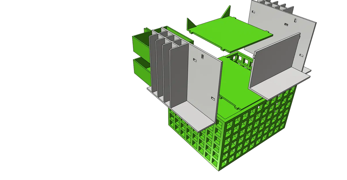 Hộp đựng đồ để bàn CUBE - Khay cắm bút, kệ văn phòng in không cần support - Image 9