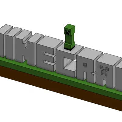 Mô hình trang trí logo Minecraft 3D kèm Creeper và TNT