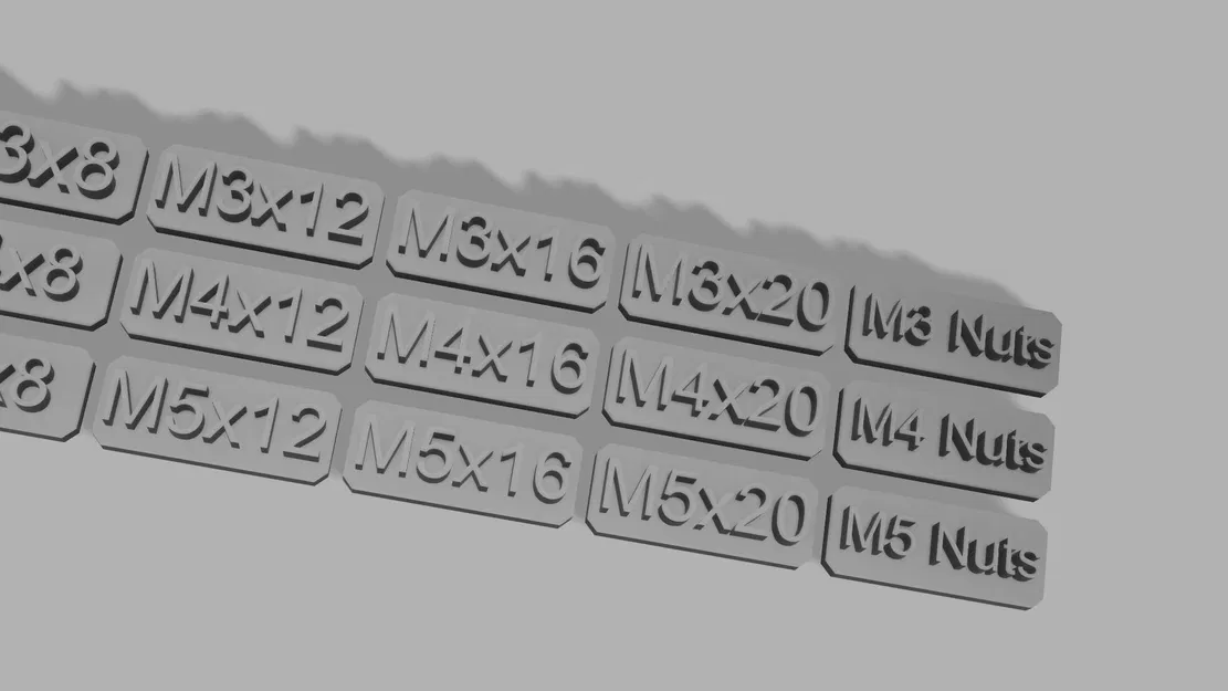 Bộ nhãn 3D phân loại ốc vít Screw Tags tiện lợi cho xưởng cơ khí - Image 1