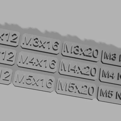 Bộ nhãn 3D phân loại ốc vít Screw Tags tiện lợi cho xưởng cơ khí