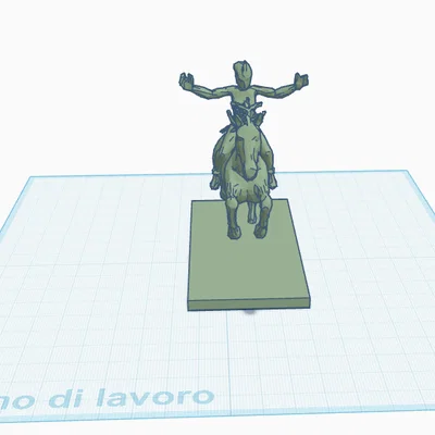 Mô hình nữ chiến binh cưỡi ngựa đầy dũng mãnh cho máy in 3D