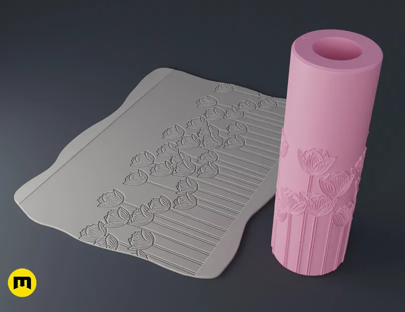 Con lăn tạo họa tiết hoa Tulip - Bộ sưu tập Mùa Xuân #2 - Image 5