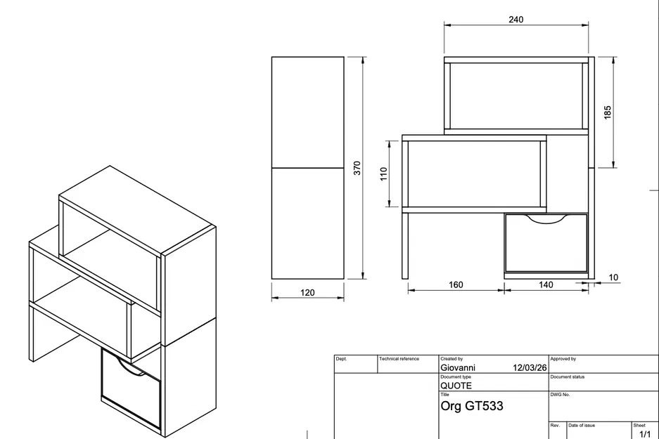 Kệ để bàn đa năng kèm ngăn kéo Organizer GT533 cho góc làm việc - Image 4