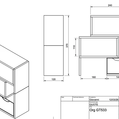 Kệ để bàn đa năng kèm ngăn kéo Organizer GT533 cho góc làm việc