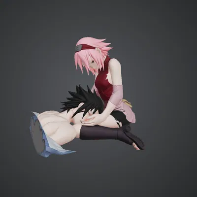 Mô hình 3D Sasuke và Sakura - Tượng Naruto Shippuden tuyệt đẹp