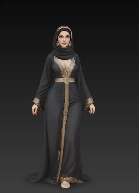 Mô hình tượng nhân vật nữ Ả Rập 3D đầy cuốn hút - Image 5