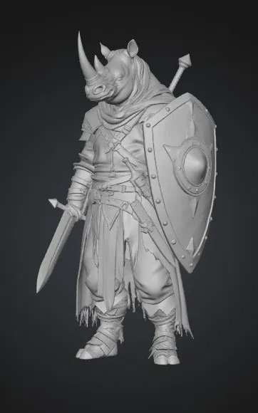 Mô hình Rhino Knight 3D chi tiết cho game thủ và người sưu tầm - Image 1