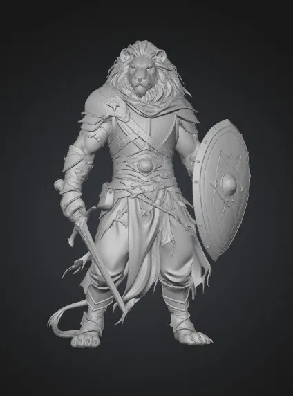 Mô hình 3D Lion Knight: Chiến binh Sư tử dũng mãnh in 3D cực chi tiết - Image 1