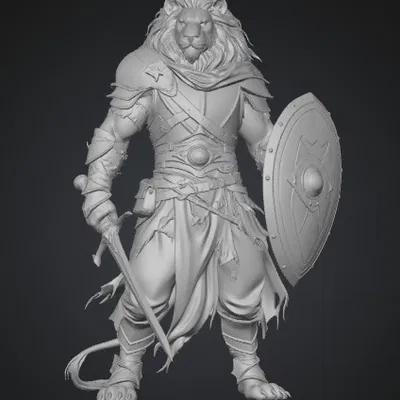 Mô hình 3D Lion Knight: Chiến binh Sư tử dũng mãnh in 3D cực chi tiết