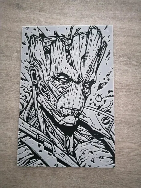 Tranh in 3D Groot nghệ thuật - Công nghệ HueForge độc đáo - Image 1