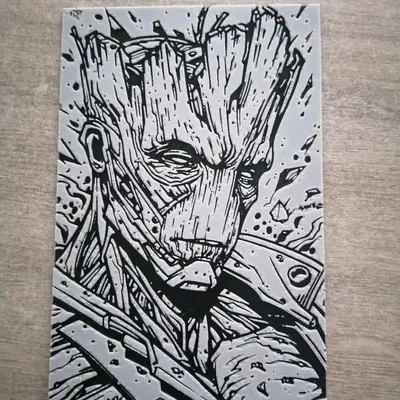 Tranh in 3D Groot nghệ thuật - Công nghệ HueForge độc đáo