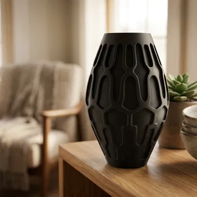 Bình hoa nghệ thuật hiện đại với họa tiết hình học