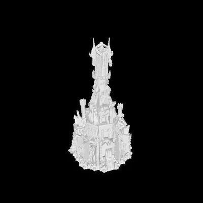 Mô hình 3D tháp Barad-dûr - Chúa Tể Những Chiếc Nhẫn ấn tượng
