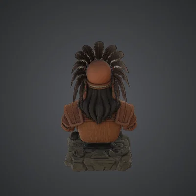 Tượng bán thân Tù trưởng Sấm sét – Pháp sư bộ lạc với mũ lông vũ