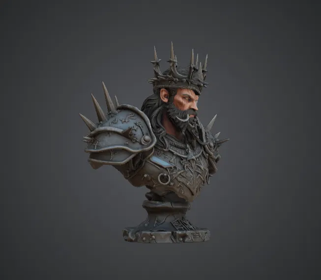 Tượng Dark Iron King – Vị Tướng Quân Với Vương Miện Gai - Image 2