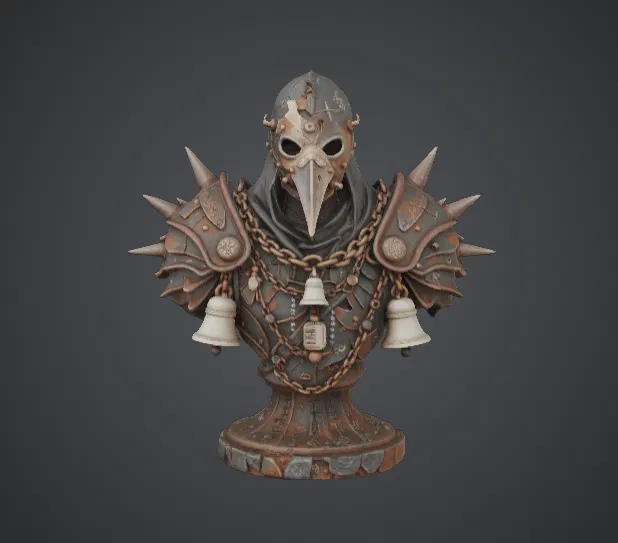 Tượng Bán Thân Plague Knight – Chúa Tể Thầy Thuốc Dịch Hạch Dark Fantasy - Image 1