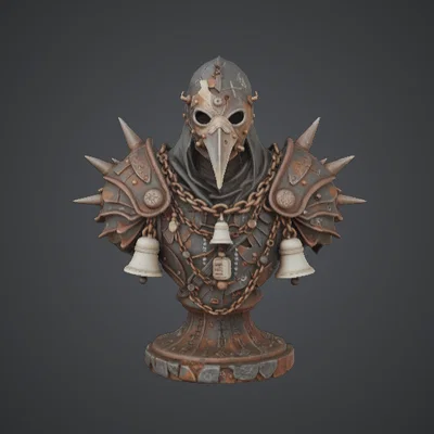 Tượng Bán Thân Plague Knight – Chúa Tể Thầy Thuốc Dịch Hạch Dark Fantasy