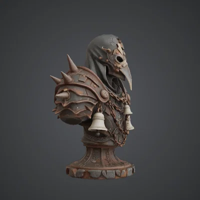 Tượng Bán Thân Plague Knight – Chúa Tể Thầy Thuốc Dịch Hạch Dark Fantasy