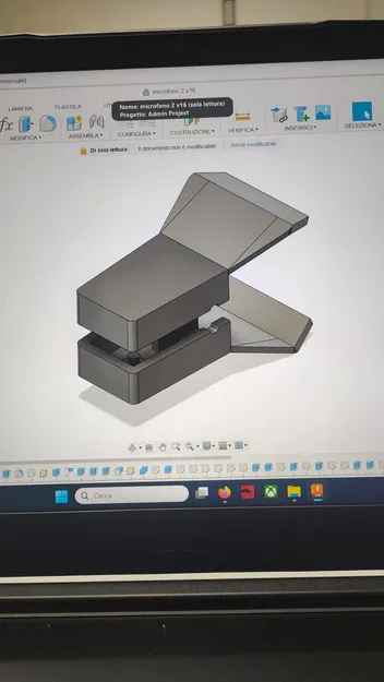 Ngàm kẹp giữ micro (Pinza reggi microfono) tiện lợi tự in 3D - Image 1