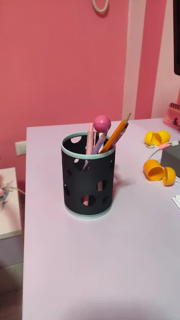 Ống cắm bút 3D thiết kế hai màu hiện đại và tiện lợi - Image 1