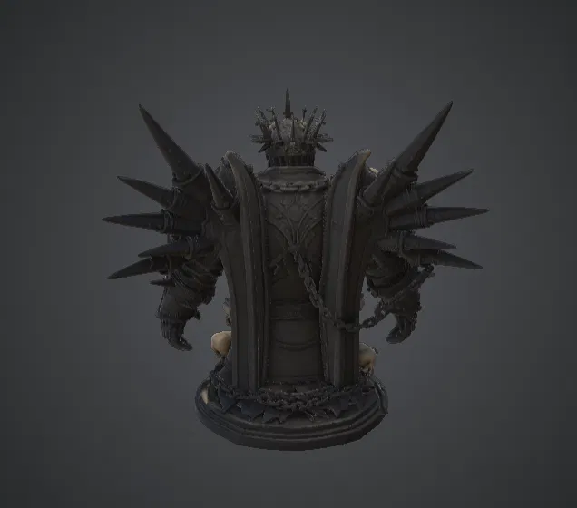 Tượng Bán Thân Skull Warlord – Vua Xương Dark Fantasy Với Bộ Giáp Gai - Image 3