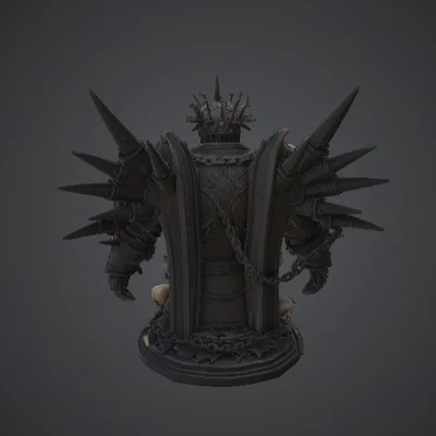 Tượng Bán Thân Skull Warlord – Vua Xương Dark Fantasy Với Bộ Giáp Gai