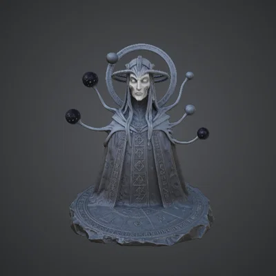 Bức Tượng Cosmic Oracle Bust – Phù Thủy Thiên Giới Với Các Hành Tinh Quay Quanh