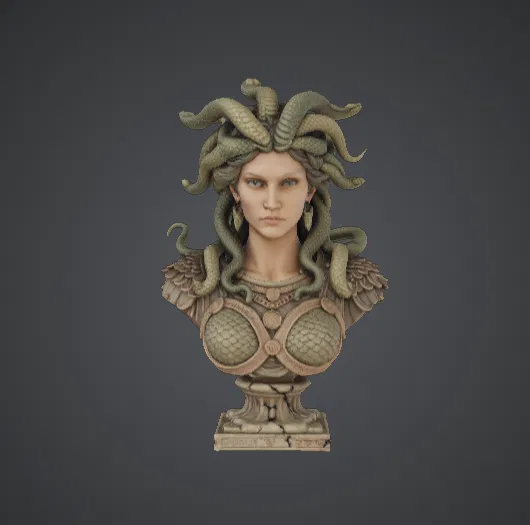 Tượng bán thân Medusa Gorgon – Nữ hoàng rắn thần thoại - Image 1