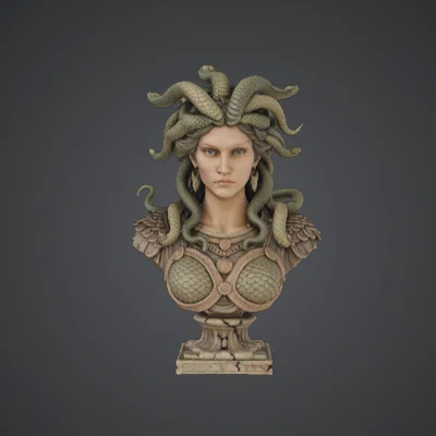 Tượng bán thân Medusa Gorgon – Nữ hoàng rắn thần thoại