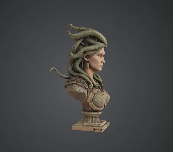 Tượng bán thân Medusa Gorgon – Nữ hoàng rắn thần thoại - Image 3