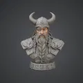 Tượng Bán Thân Chiến Tướng Viking – Chiến Binh Bắc Âu Với Mũ Có Sừng - Thumbnail 1