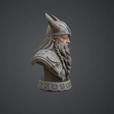 Tượng Bán Thân Chiến Tướng Viking – Chiến Binh Bắc Âu Với Mũ Có Sừng