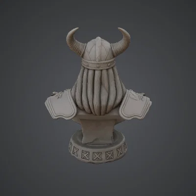 Tượng Bán Thân Chiến Tướng Viking – Chiến Binh Bắc Âu Với Mũ Có Sừng