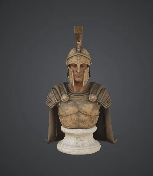 Tượng Bán Thân Chiến Binh Hy Lạp Hoplite – Tượng Lính Sparta Cổ Đại - Image 1