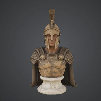 Tượng Bán Thân Chiến Binh Hy Lạp Hoplite – Tượng Lính Sparta Cổ Đại
