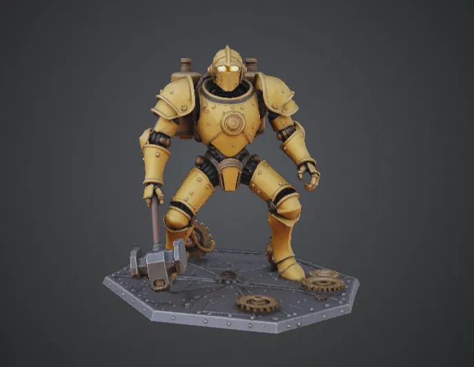 Clockwork Guardian Automaton – Chiến Binh Robot Cơ Khí Phong Cách Steampunk - Image 1